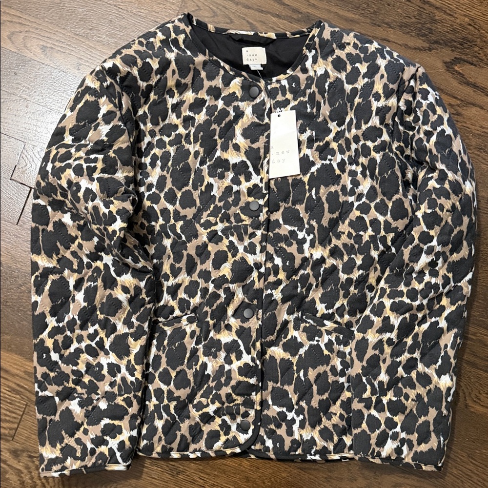 A New Day Leopard Print Puffer Jacket